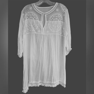 Vintage Lace cover-up dress white size S
